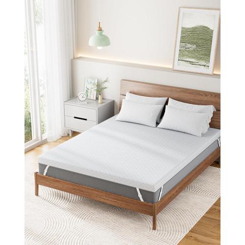 PERLECARE King Mattress Topper - 3 Inch Cooling Memory Foam Mattress Pad Made with CertiPUR-US® Certified Foam, Bed Topper with Bamboo Cover,Removable & Washable & Non-Slip