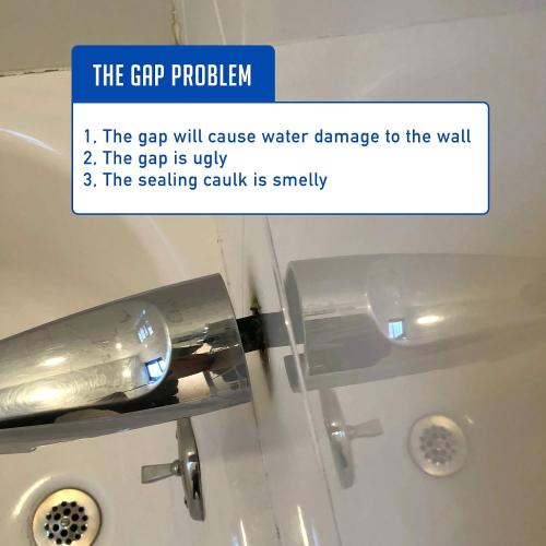 1/4 Spacer for Tub Spout, Flange Trim Ring for Bath Faucet, Eschutcheon Cover Plate for Spigot with Split PP Blocking Water, Shower Pipe Remodeling Sealer for Bathroom(SUS304-Brushed)