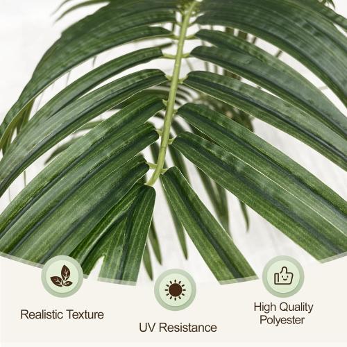 Artificial Palm Tree 4ft Tall Fake Indoor Decor with 13 Trunks and Real Bark Design Faux Tropical Areca Silk Floor Plant in Pot for Home Office Living Room Bedroom 1pcs