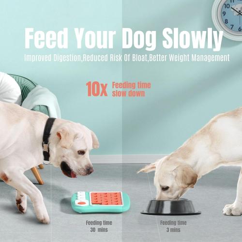 Blue Dog Puzzles for Smart Dogs,Level 3 Interactive Dog Treat Puzzle for Iq Training, Dog Puzzle Toy for Large Medium Small Dogs with Squeaky Dog Button Design