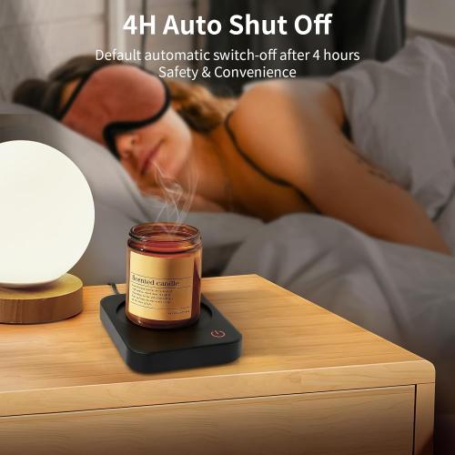 Coffee Mug Warmer, Smart Cup Warmer for Desk, 3 Temperature Control & Auto Shut Off, Electric Cup Warmer for Heating Milk,Tea,Beverage,Candle (Black-No Mug)