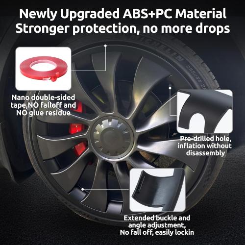 Wheel Rim Protector for Tesla Model Y Performance 21 Inch Überturbine Wheels All-in-one Car Tire Trim Rings Rim Case Hubcaps Wheel Cover 2020-2024 Model Y Accessories