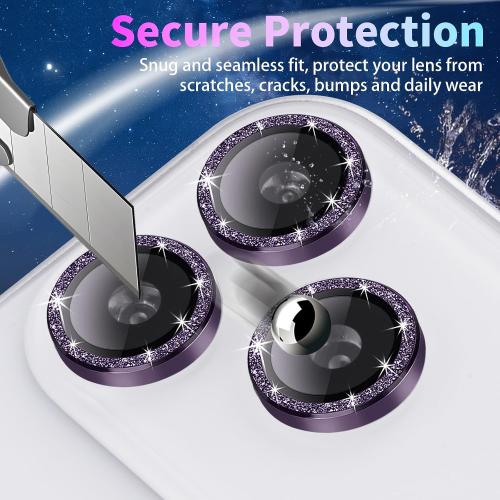 Camera Protector for iPhone 17 Pro/17 Pro Max, Glitter Deep Purple