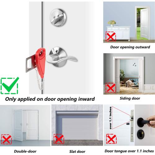AceMining Portable Door Lock Home Security Door Lock Travel Lockdown Locks for Additional Safety and Privacy Perfect for Traveling Hotel Home Apartment College