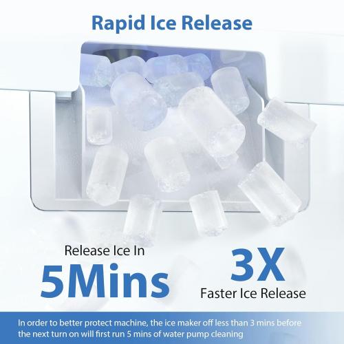 Aeitto Nugget Ice Maker Countertop, 55lbs/Day, Rapid Ice Release in 5 Mins, Large Capacity Chewable Ice Maker, Self-Cleaning with Stainless Steel Housing Ice Machine for Home Office and Party, Blcak