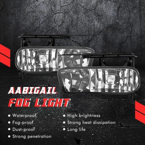 Driving Fog Lights Lamps Replacement for 2002 2003 2004 2005 2006 Cadillac Escalade & Escalade EXT 2003-2006 Cadillac Escalade ESV With 880 12V 27W Halogen Bulbs ​(Clear Lens)