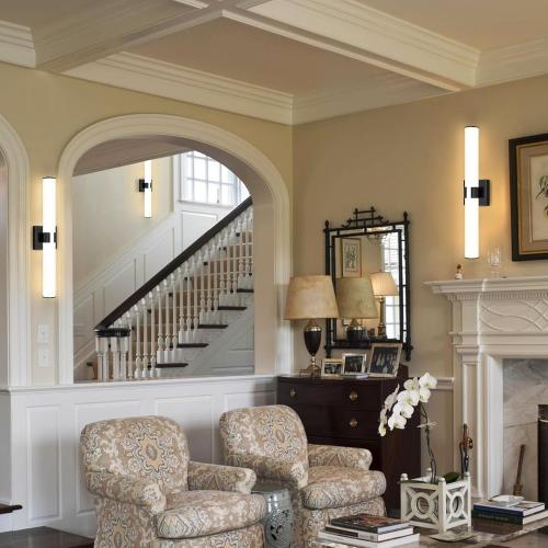 2 Packs Black Wall Sconces, L 23.6 Dimming Wall Light 12W LED Vanity Lighting Fixtures Hardwired Wall Light for Bathroom Dining Living Bedroom Hallway, 2700K Warm Light Horizontal / Vertical Mount