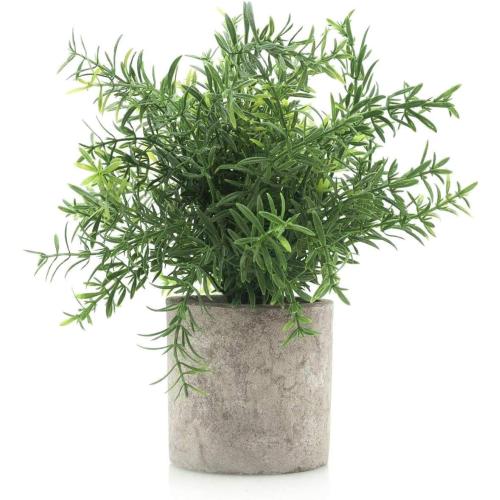 Velener Artificial Potted Rosemary Plants- Rustic Farmhouse Topiary Shrubs for Decoration Centerpieces Living Room, Shelf Bedroom Aesthetic Green Bathroom Accessories Boho Small Desk Plant Office