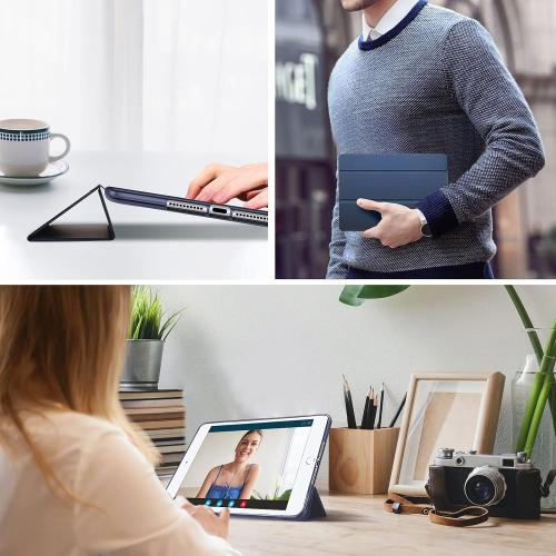 ProCase Slim Cover for iPad mini 5 Generation 2019/ Mini 4 3 2 1 (Old Model) 7.9 inch, Slim Soft TPU Back Cover Trifold Stand Folio Smart Case for iPad mini 5 4 3 2 1 -Navy
