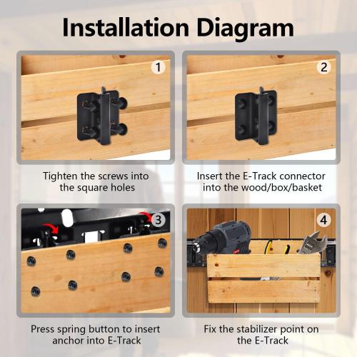 (10 Pack) E-Track Connector, Bolt-on Steel Trailer E Track Accessory Connector, Cargo Securement for Trucks, Vans, Garage