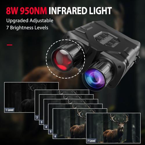 Size 32GB Night Vision Goggles 5K Infrared Binoculars 4 Large Screen Night Vision Binoculars for Adults, 10x Zoom Digital Night Vision with WiFi 32GB Memory Save Photo and Video