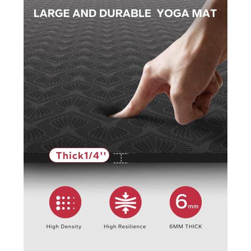 HAPBEAR Extra Large Yoga Mat - 72x48/78x54, 1/4 & 1/3 Thick, Non-Slip, Durable, Eco-Friendly, Wide Exercise Mat for Home Workouts, Yoga, Pilates, Stretching, Meditation (Barefoot Exercise)