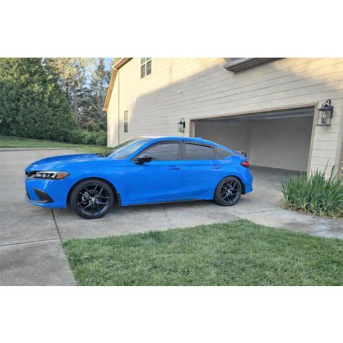 2022-2026 Tape-On Rain Guards for Honda Civic Hatchback Side Window Visor Deflectors HB LX Sport Touring EX-L Tinted Vent Shades Protectors 2023 2024 2025