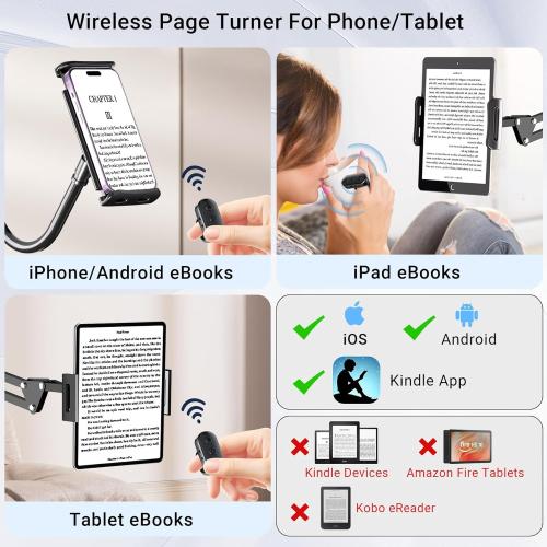 Scrolling Ring Remote for TikTok YouTube IG Shorts Video Landscape Portrait, Fingertip Wireless Scroller Page Turner Clicker for Kindle APP Compatible with iPhone iPad Android Phone Tablet