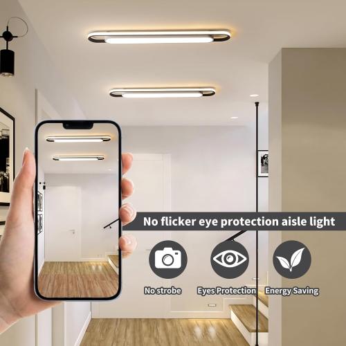 4Ft Modern Smart LED Linear Ceiling Lights Dimmable LED Ceiling Lamp with Remote Control,65W Metal/Acrylic Flush Mount Ceiling Lighting Fixtures for Kitchen Living Room Kitchen Dining Room (48)