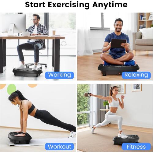 Vibration Plate Exercise Machine, Vibrating Fitness Platform for Lymphatic Drainage, 450 lbs Capacity Full Body Shaker Workout Equipment, Bluetooth Shaping Vibrate Plate, Board Sport for Home Exercise