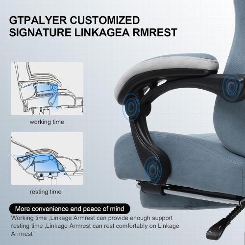 GTPLAYER Gaming Chair, Computer Office Chair with Pocket Spring Cushion, Linkage Armrests and Footrest, High Back Ergonomic Computer Chair with Lumbar Support Task Chair with Footrest