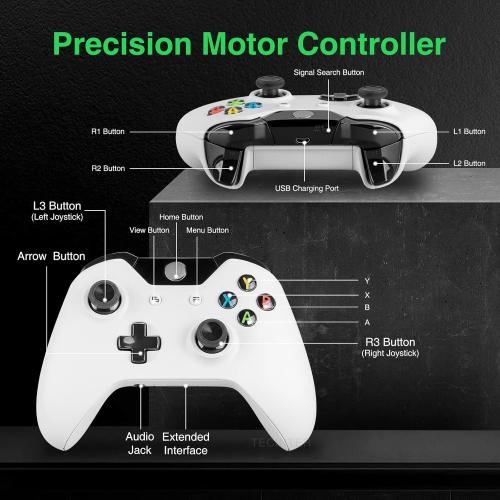 vaomon Controller Wireless PC Game Controller Compatible with Xbox One,Xbox Series X/S,3.5mm Audio Jack,3D Joystick(White)