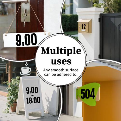 5 Inch Vinyl Number Stickers,Self-Adhesive Large Sticker - 8 Sheets Black