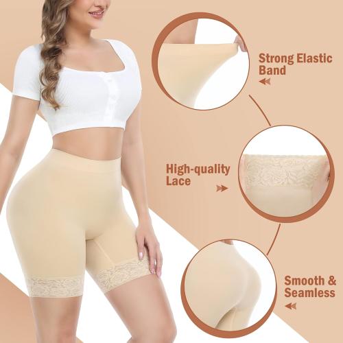 Size L Yeblues 3 Pack Lace Slip Shorts for Under Dresses Women Smooth Anti-chafing Boyshorts Seamless Underwear Safety Shorts