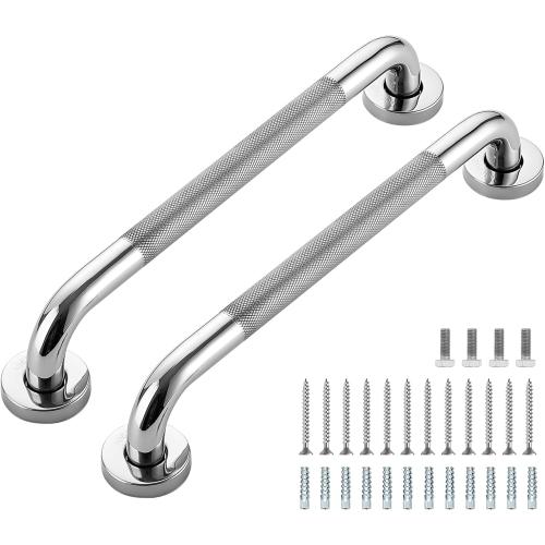 Grab Bars for Shower, 2 Pack 16-Inch Anti Slip Shower Handles for Elderly, Safety Shower Grab Bar, Stainless Steel Handicap Grab Bars for Bathroom (Polished Nickel 1 Diameter)