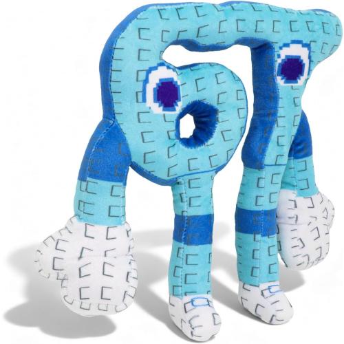 67 Plush Toy 10 Inches Soft Stuffed Number Character Inspired by Steal A Brainrot – Cute Blue Pixel-Style Plushie for Kids and Collectors (A-Number-67)