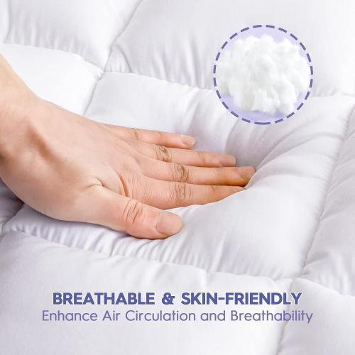 ABENE King Size Dual Layer 3 Inch Memory Foam Mattress Topper, 2 Inch Memory Foam Bed Pad Plus 1 Inch Down Alternative Pillowtop Mattress Pad Cover, Plush Soft Bed Topper for Back Pain Relief