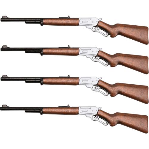 4pcs Miniature Rifle, 1/12 Scale Gun Dollhouse Models, Tiny Fake Sniper Accessory, Mini Hunting Shotgun Figurine Miniatures Parts Items for Small Retro Garden, Western Farm Decoration, Crafts, Long