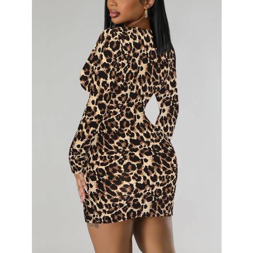 Size L Sumche Women's Long Sleeve Bodycon Dress - Mini Spring Fall Club Party Fitted Tight Pencil Dresses