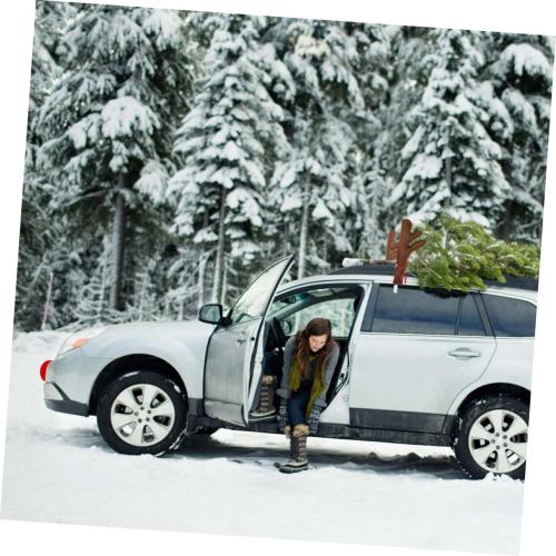 Christmas Car Reindeer Antler Kits Brown Car Antlers with Nose Sturdy Fabric