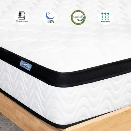 Full Size Mattress 10 Inch | Full Mattresses in a Box Hybrid | Medium Firm Feel Memory Foam and Individual Pocket Springs | Fiberglass Free Bed Matress | Breathable | CertiPUR-US | Upgrade