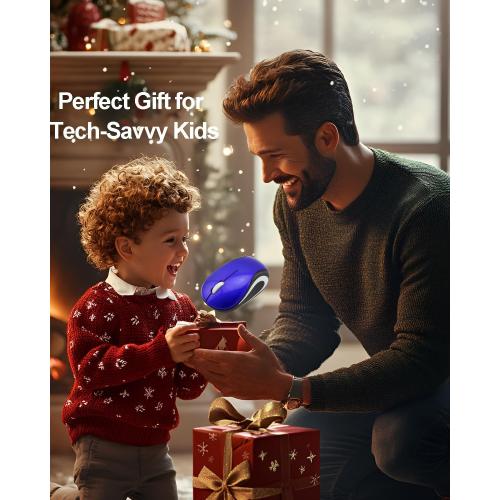 Wireless Mouse Mini Small Silent Cute Pocket Portable Compact Travel USB Tiny Optical Mice 3 Buttons 1000 DPI Cordless Mouse for PC Laptop Computer MacBook Kids Girl Boy Women Small Hands Gift(Blue)