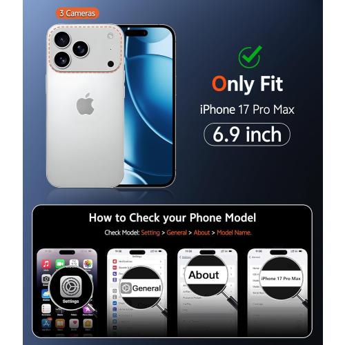 FNTCASE for iPhone 17 Pro-Max Case: Clear Magnetic Phone Cases with Screen Protector Compatible with Magsafe Slim Anti Yellowing Rugged Shockproof Protective Transparent Cell Cover (A-Clear)