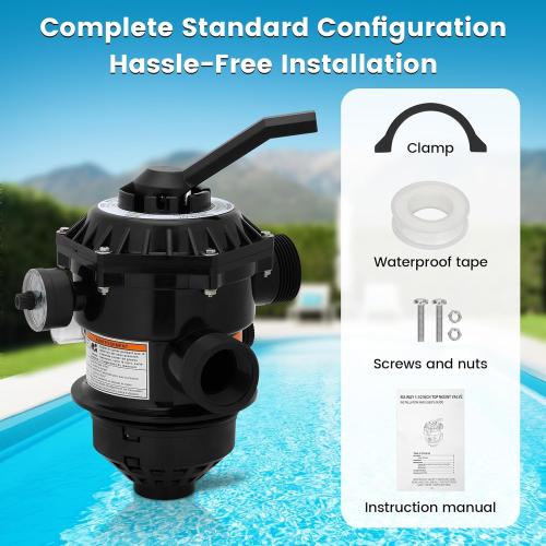 272526 Sand Filter Multiport Valve Replacement for Pentair 262506 1-1/2 Inch 6-Way Clamp Style, Compatible with Tagelus/Sand Dollar/Meteor Pool Sand Filter, Multi Port Valve