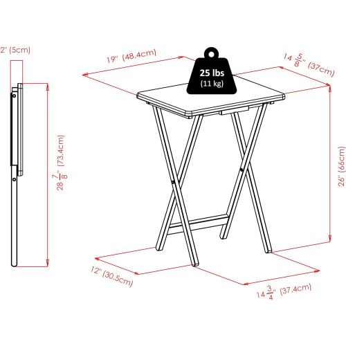 Winsome Alex Set of 2 Foldable Snack Tables, for Living Room, 26, Natural