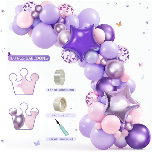 Party Spot! 199 Pcs Purple Birthday Party Decorations For Women，Happy Birthday Party Decorations For Girls, 100 Pcs Paper Plates,Napkins and Forks for 20 Guests,Bday Sash and Crown,20 Tableware Sets