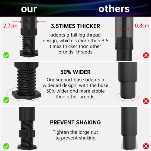 8PCS Adjustable Bed Frame Support Legs(8.3-14.5),Center Slats Support Leg