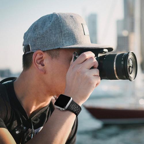 Lerobo Sport Bands Compatible with Apple Watch Ultra 3 2 1 Band 49mm for iWatch Band 11 10 46mm SE 3 2 1 44mm 45mm 42mm, Breathable Silicone Strap for iWatch Series 9 8 7 6 5 4 3 2 1 Men,Black/Gray