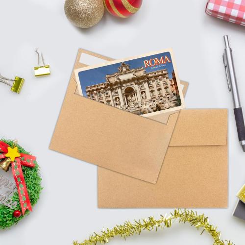 50Packs A4 Kraft Envelopes 4x 6 Inch Card Envelopes,Self Seal for Weddings, Greeting Cards，Mailing， Invitations, Photos, Postcards