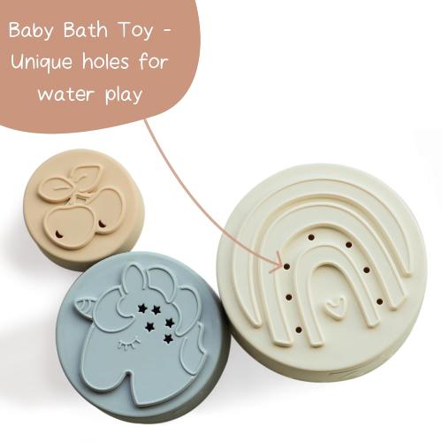 Moonkie Stacking Cups Toy, Fun Educational Baby Toys Silicone Soft Teething Toy, Age 6  Months, 7 Piece Set