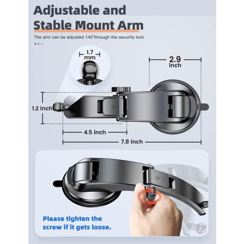 eSamcore iPad Holder for Car, Dashboard Tablet Holder for Car Suction Cup Mount with Large Clamp for All 6-11 Apple iPad Accessory Samsung Galaxy Tab Tablet Stand