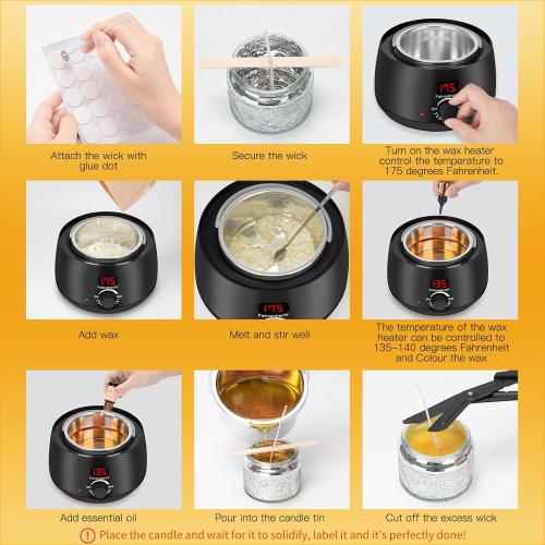 Candle Making Kit, Scented Candles Making Kit Supplies with Digital Soy Wax Melt Warmer Candle Making Complete Kit for Adults Beginners DIY Starters
