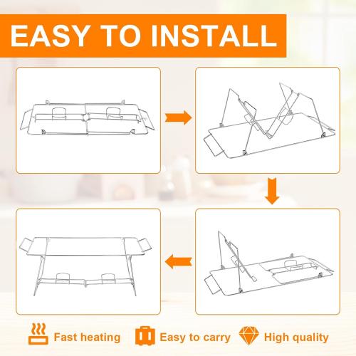 8 Pcs Buffet Wire Rack Buffet Rack, Reusable Buffet Wire Rack Chafing Stand for Catering Pan Food Dish Serving Tray Buffet Birthday Supply (Silver)