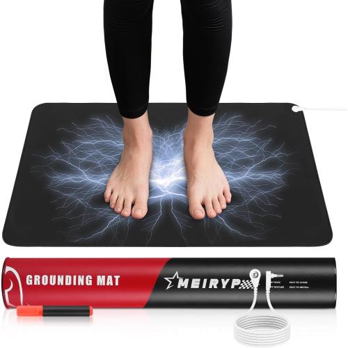 Professional Grounding Mat with Carbon Fiber Technology | 24x16 Indoor Earthing Pad   15ft Medical-Grade Cord | Cellular Energy Renewal & Inflammation Support