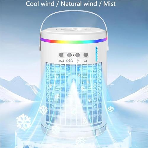 Portable. Portable Air Cooler Cooling Fan Air Conditioner Fan With 7 Colors Light USB Powered .Tabletop