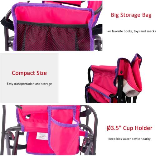 SUNNYFEEL Small Camping Chair, Portable Folding Aluminum Directors Chairs Lightweigh with Cup Hold, Pocket for Beach,Trip,Picnic,Outdoor Sports Events Foldable Camp Lawn Chair with Backpack Straps