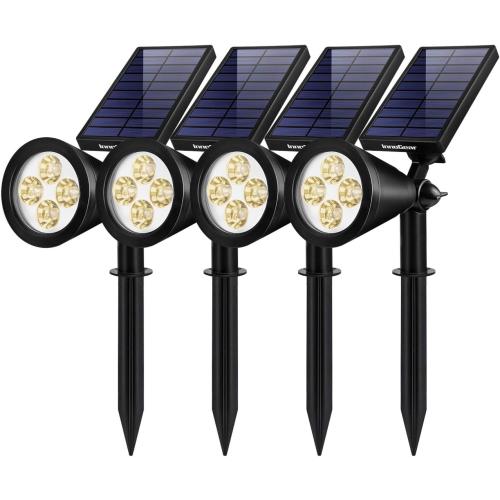 InnoGear Solar Lights for Outside, Solar Lights Outdoor Waterproof Solar Garden Yard Spot Lights Spotlight Pathway Landscape Lighting Wall Light Auto On/Off, Pack of 4 (Warm White) 4 Warm White