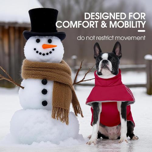 Dog Large Red Cold Weather Coats,Dog Winter Jackets for Large Dogs Warm Dogs Coat with Reflective Strips Waterproof Pet Snowsuit Thick Paded Pets Vest for Beagle Corgi Wine Red L