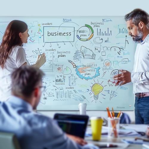 Magnetic Glass Whiteboard - Glass Dry Erase Board  Large Frameless Board for Walls Office School and Home