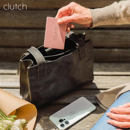 Clutch Pro - Portable Charger - Power Bank - iPhone, Android, Tablet - Magnetic Battery Pack - TSA Approved - Built-in Cable - Thin Profile - 5000 mAh Power - 3.5oz - Pink